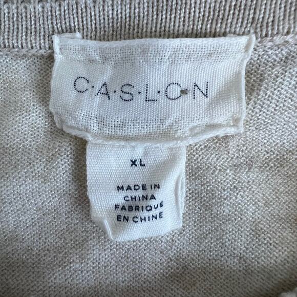 Caslon Womens Cowl Neck Tunic Sweater XL Beige Oatmeal Long Sleeve Relaxed Fit - Picture 4 of 5